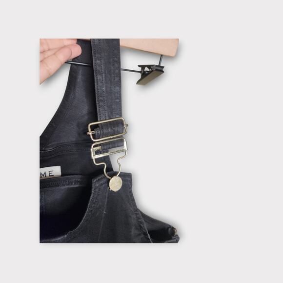 FRAME Womens Denim Overalls Jumpsuit Sm Black Straight Leg Utility - Picture 7 of 8